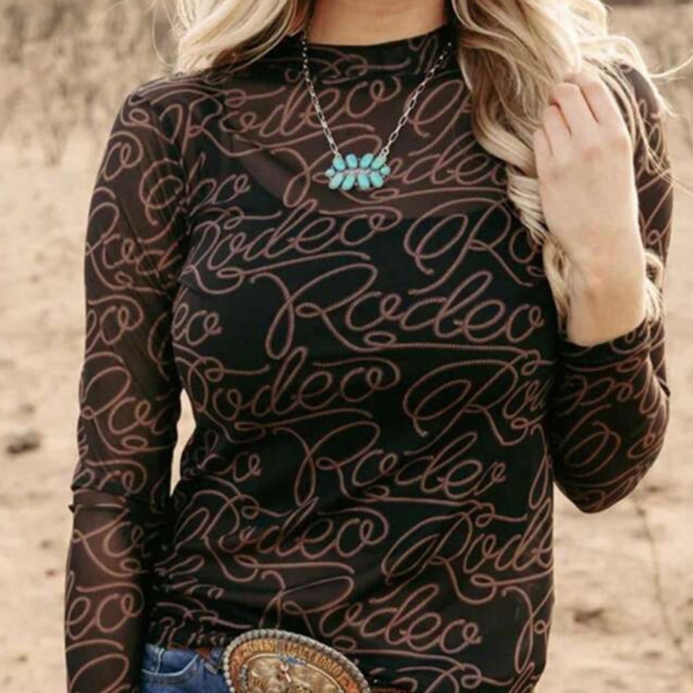 Black Rodeo Mess Top - New w/o tags